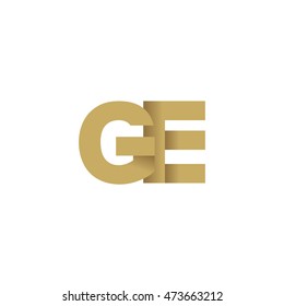 Initial letters GE overlapping fold logo brown gold