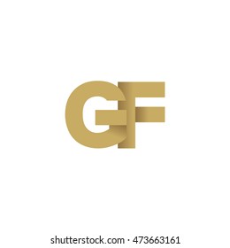 Initial letters GF overlapping fold logo brown gold