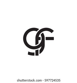 Initial letters gf, round linked chain shape lowercase logo modern design monogram black