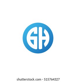 Initial letters GH circle shape blue simple logo