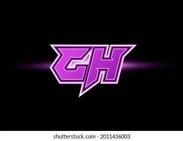 Initial letters GH esport style fit for gaming, twitch, youtube. Vector monogram logo template
