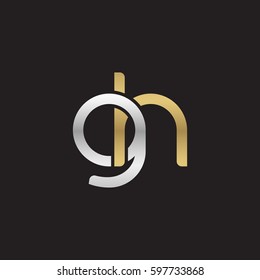 Initial letters gh, round linked chain shape lowercase logo modern design silver gold