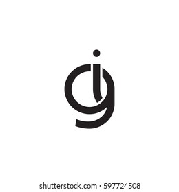 Initial letters gi, round linked chain shape lowercase logo modern design monogram black