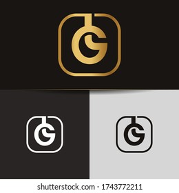 Initial letters GL linked monogram logo vector. Business logo monogram two overlap letters inside circle isolated on black background.