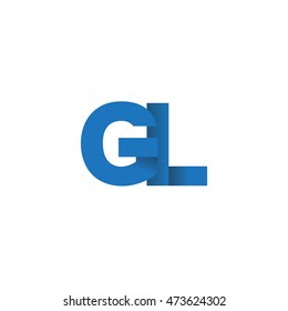 Initial letters GL overlapping fold logo blue