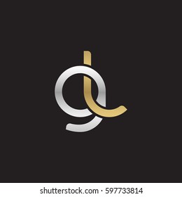 Initial letters gl, round linked chain shape lowercase logo modern design silver gold