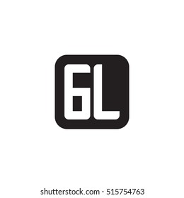 Initial letters GL rounded square shape monogram black simple logo