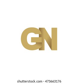 Initial letters GN overlapping fold logo brown gold