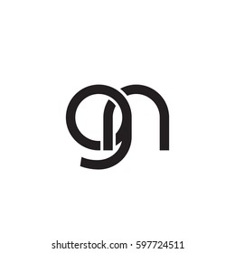 Initial letters gn, round linked chain shape lowercase logo modern design monogram black