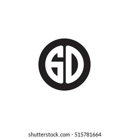 Initial letters GO circle shape monogram black simple logo