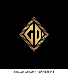 Initial letters GO OG diamond shape monogram logo