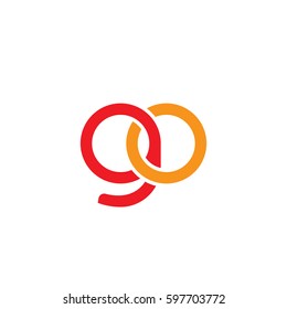 Initial letters go, round linked chain shape lowercase logo modern design red orange