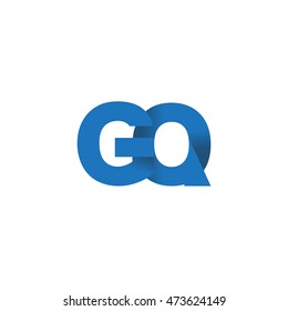 Initial letters GQ overlapping fold logo blue