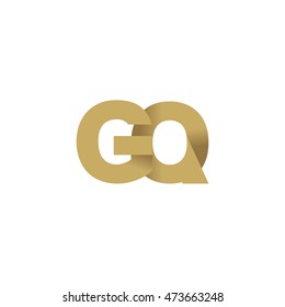 Initial letters GQ overlapping fold logo brown gold