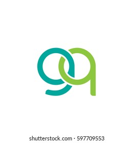 Initial letters gq, round linked chain shape lowercase logo modern design modern green