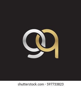 Initial letters gq, round linked chain shape lowercase logo modern design silver gold