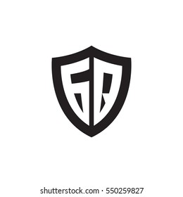 Initial letters GQ shield shape black monogram logo
