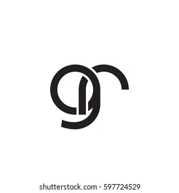 Initial letters gr, round linked chain shape lowercase logo modern design monogram black