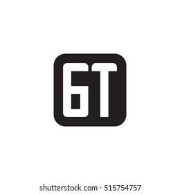 Initial letters GT rounded square shape monogram black simple logo
