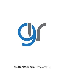 Initial letters gv, round linked chain shape lowercase logo modern design blue gray