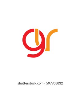 Initial letters gv, round linked chain shape lowercase logo modern design red orange