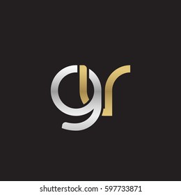 Initial letters gv, round linked chain shape lowercase logo modern design silver gold