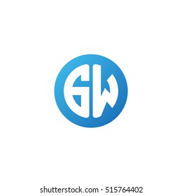 Initial Letters Gw Circle Shape Blue Stock Vector (Royalty Free ...