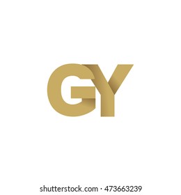 Initial letters GY overlapping fold logo brown gold