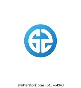 Initial letters GZ circle shape blue simple logo