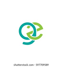 Initial letters gz, round linked chain shape lowercase logo modern design modern green