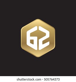 Initial letters GZ rounded hexagon shape gold modern logo