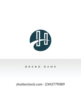 Initial letters H logo template design in a round shape. Logo icon design template elements. Round theme logo. Simple vector sign illustration in a modern style.