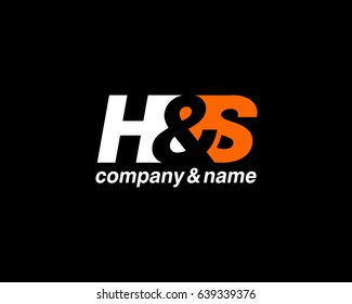 initial letters H & S logo template vector