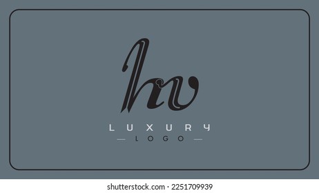 Initial letters H V creative luxury logo design, Creative letter h and letter v icon.