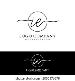 IE Initial letters, handwriting signature logo.