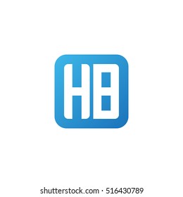 Initial letters HB rounded square shape blue simple logo