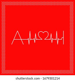 A and I initial letters and heart beat wedding invitation valentine day love logo design template vector 