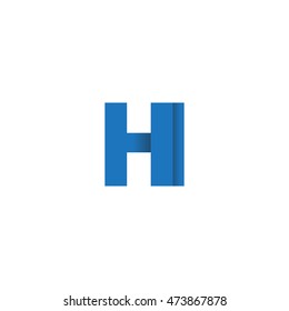 Initial letters HI overlapping fold logo blue