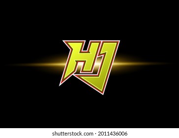 Initial letters HJ esport style fit for gaming, twitch, youtube. Vector monogram logo template