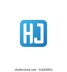 Initial letters HJ rounded square shape blue simple logo