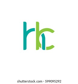 Initial letters hk, round linked overlapping chain shape lowercase logo modern design modern green