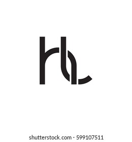 Initial letters hl, round linked overlapping chain shape lowercase logo modern design monogram black