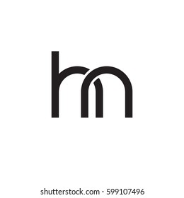 Initial letters hn, round linked overlapping lowercase logo modern design monogram black