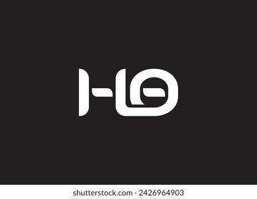 Initial letters ho, round linked overlapping chain shape lowercase logo