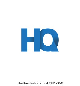 Initial letters HQ overlapping fold logo blue