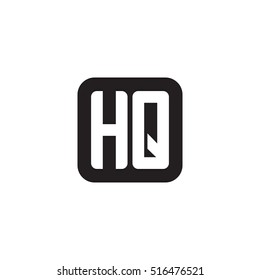 Initial letters HQ rounded square shape monogram black simple logo