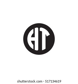 Initial letters HT circle shape monogram black simple logo