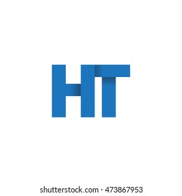 Initial letters HT overlapping fold logo blue