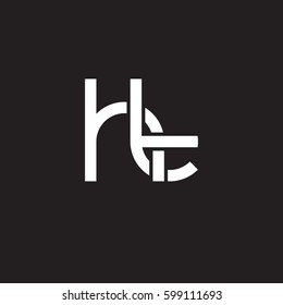 Initial letters ht, round linked overlapping chain shape lowercase logo modern design white black background