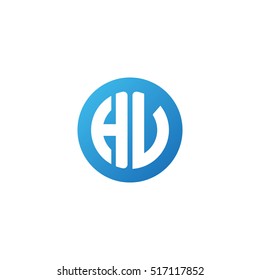 Initial letters HV circle shape blue simple logo